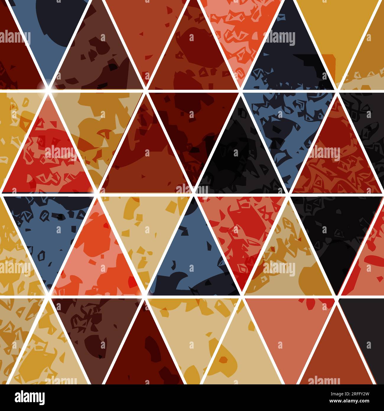 Stile retrò Abstract Triangoli colorati motivo sfondo con effetto Grunge Illustrazione Vettoriale