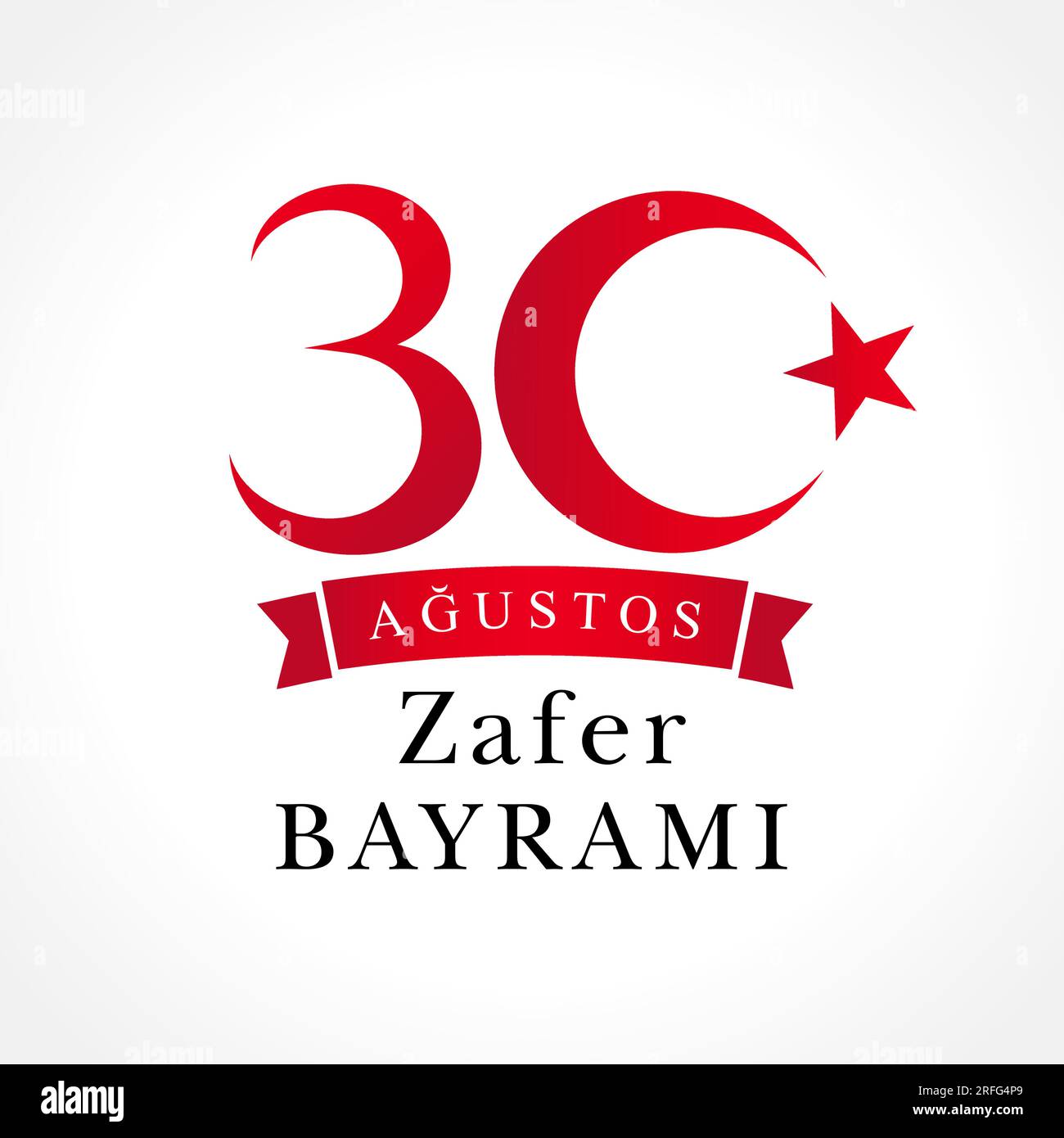 30 agosto zafer bayrami - giorno della Vittoria della Turchia. Traduzione - agosto 30 celebrazione della Vittoria. Design del poster. Illustrazione Vettoriale