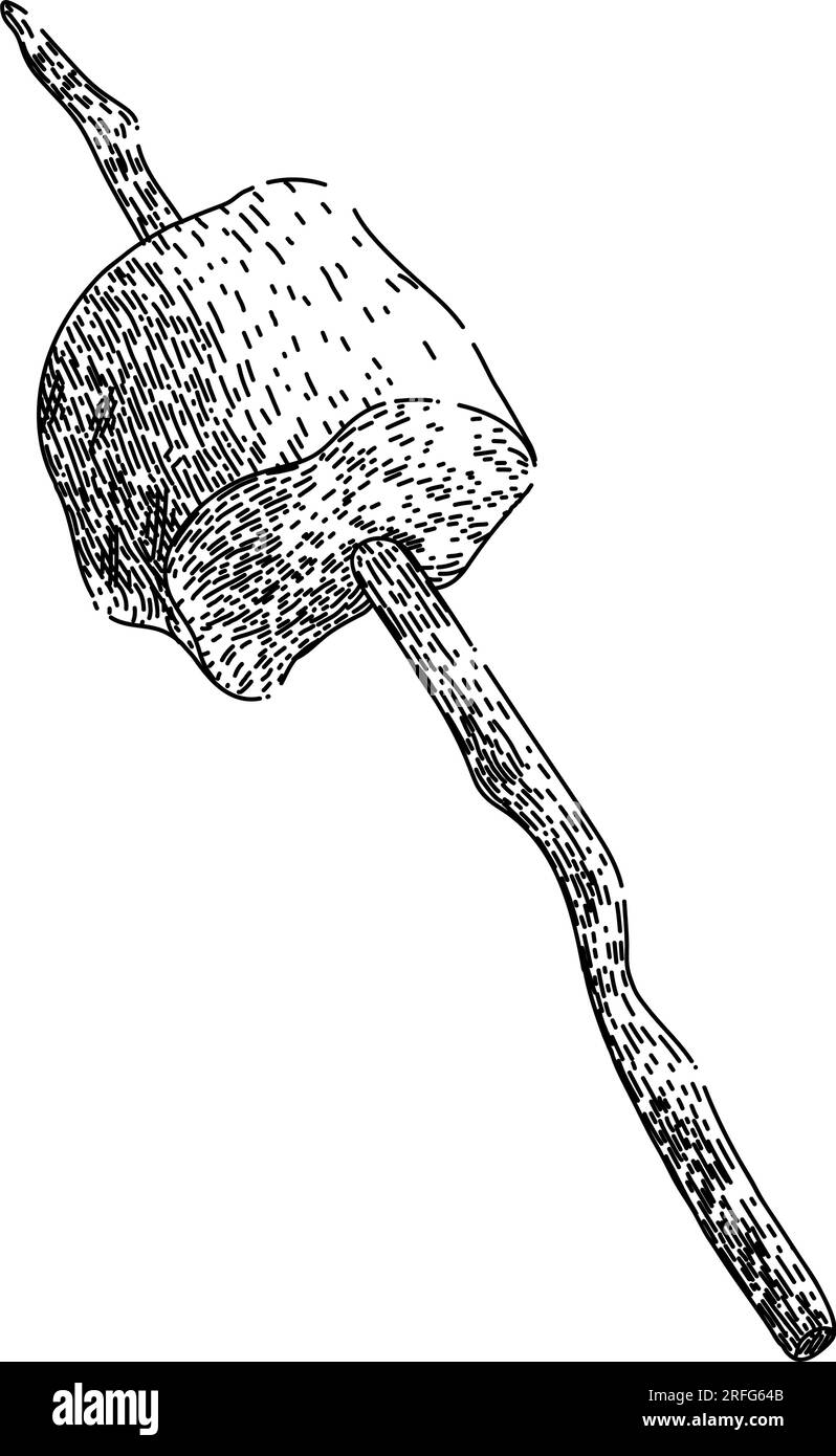 s bozzo di caramelle marshmallow disegnato a mano vettore Illustrazione Vettoriale