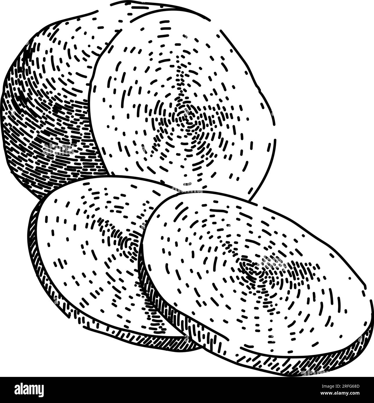 sacchetto di patata fresca disegno vettoriale disegnato a mano Illustrazione Vettoriale