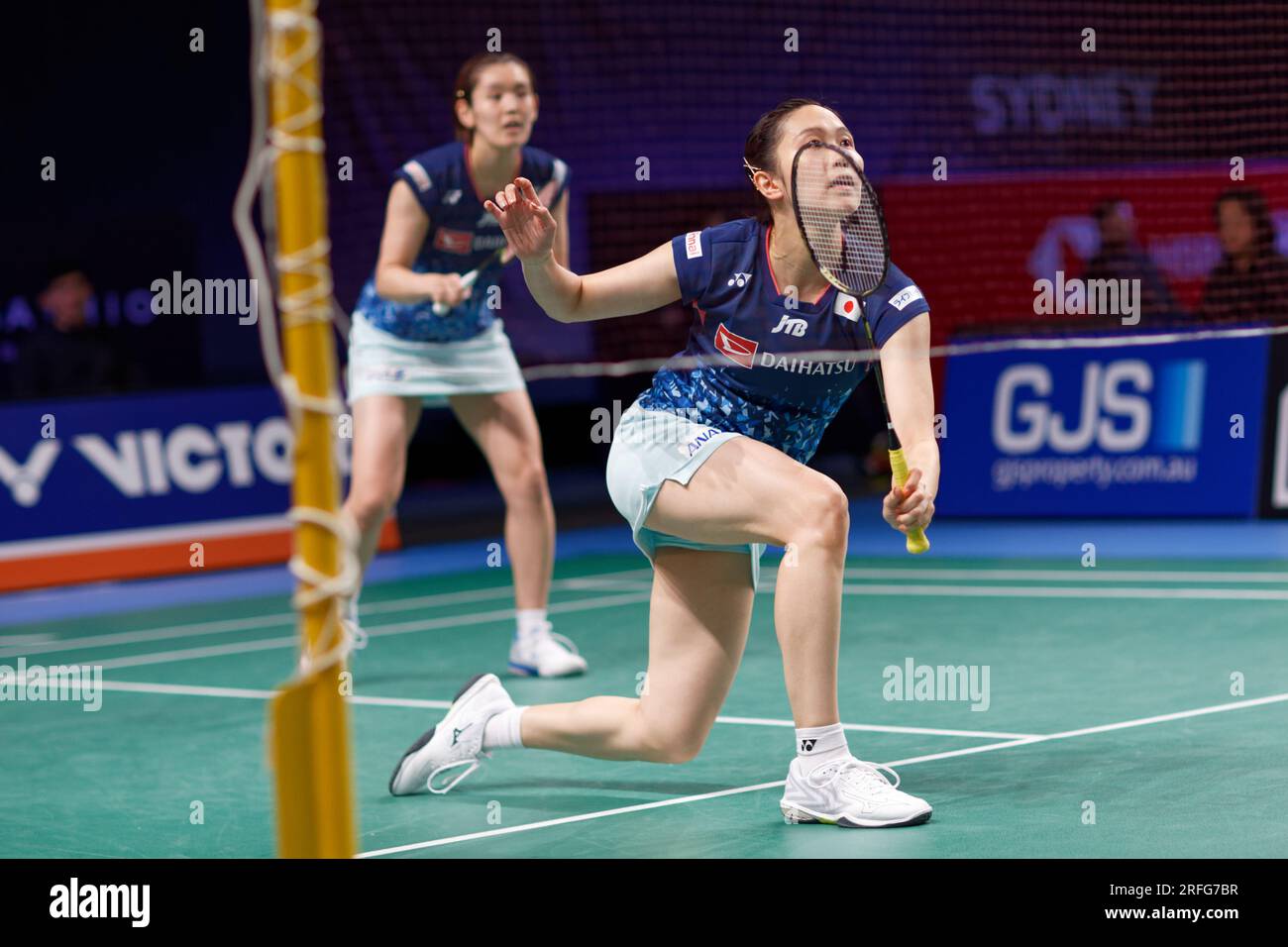 Sydney, Australia. 3 agosto 2023. Kie Nakanishi del Giappone in azione durante la partita di doppio femminile il giorno 3 del GRUPPO SATHIO Australian Badminton Open 2023 tra Giappone e Giappone al Quaycenter il 3 agosto 2023 a Sydney, Australia Credit: IOIO IMAGES/Alamy Live News Foto Stock