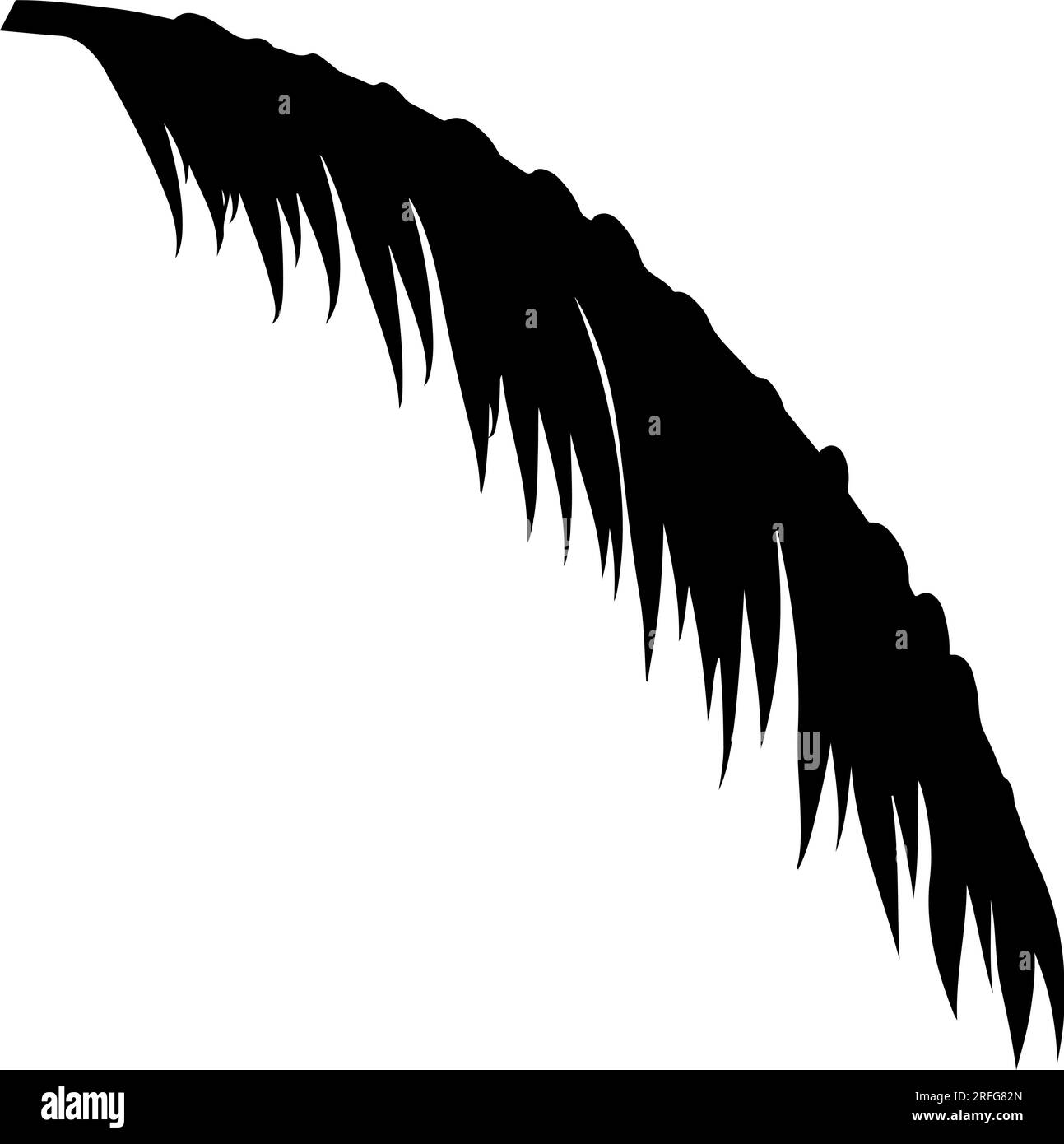 Grafica pennello foglie di palma silhouette Illustrazione Vettoriale