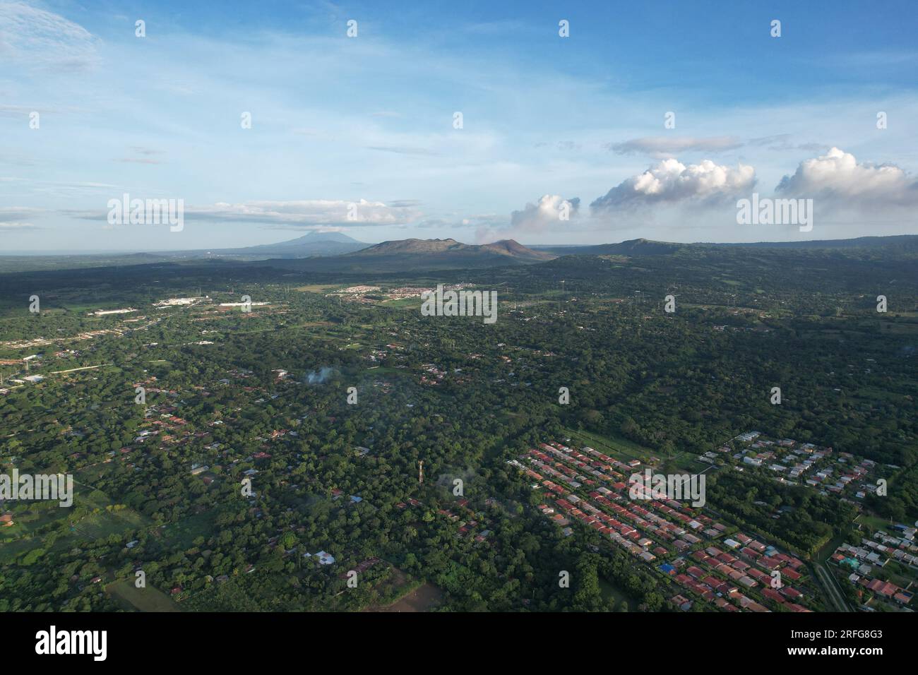 Vista panoramica dell'america centrale, vista aerea dei droni del Nicaragua Foto Stock