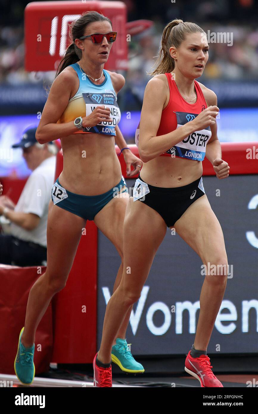 Jessica WARNER-JUDD di Gran Bretagna nei 5000 metri per le donne nella Wanda Diamond League, London Stadium, Queen Elizabeth Park - Londra, 23 luglio 2023 Foto Stock