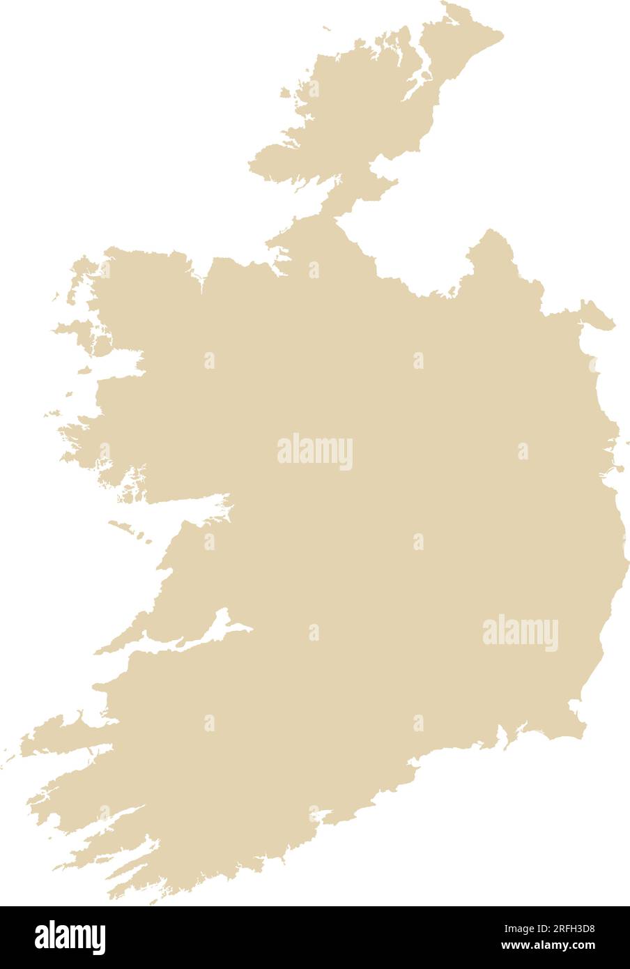 Mappa a colori CMYK BEIGE della REPUBBLICA D'IRLANDA Illustrazione Vettoriale