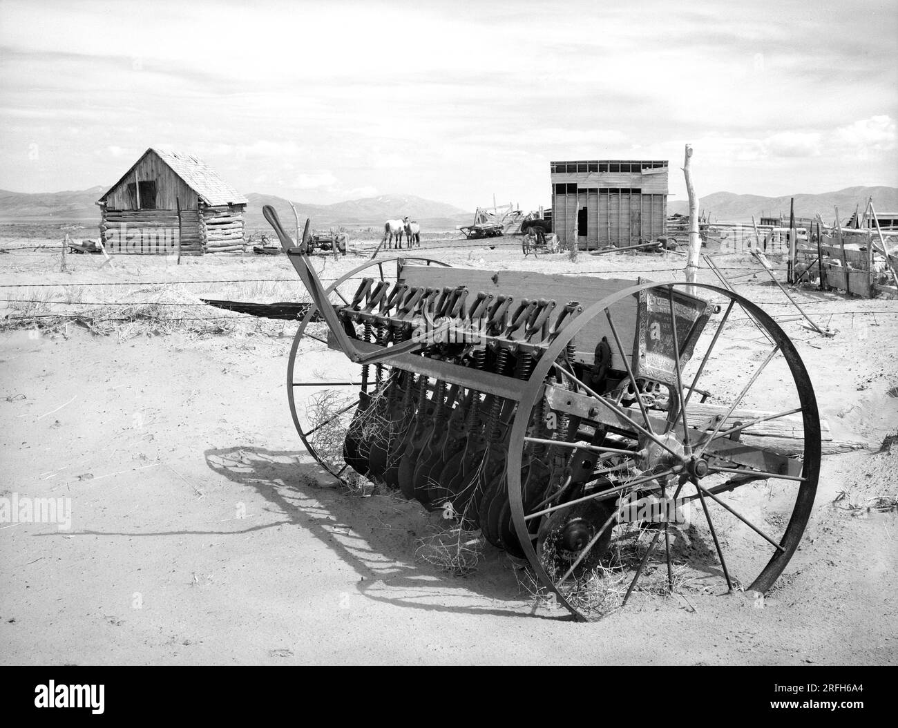 Terreno sabbioso e secco che rende impossibile l'agricoltura, Oneida County, Idaho, USA, Arthur Rothstein, STATI UNITI Farm Security Administration, maggio 1936 Foto Stock