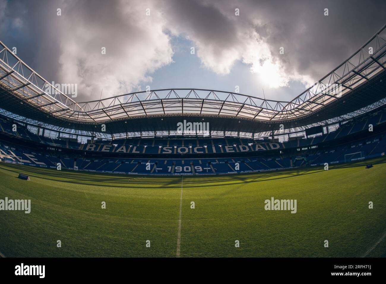 Campo di calcio reale Arena, dove gioca Real Sociedad de Futbol, a San Sebastian (Spagna). Foto Stock