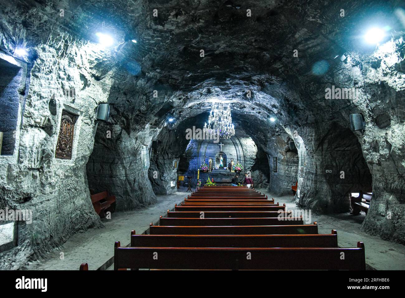 Colombia 03-08-2023-la Catedral de la Sal es un recinto construido en el interior de las minas de sal de Zipaquirá, en el dep Foto Stock