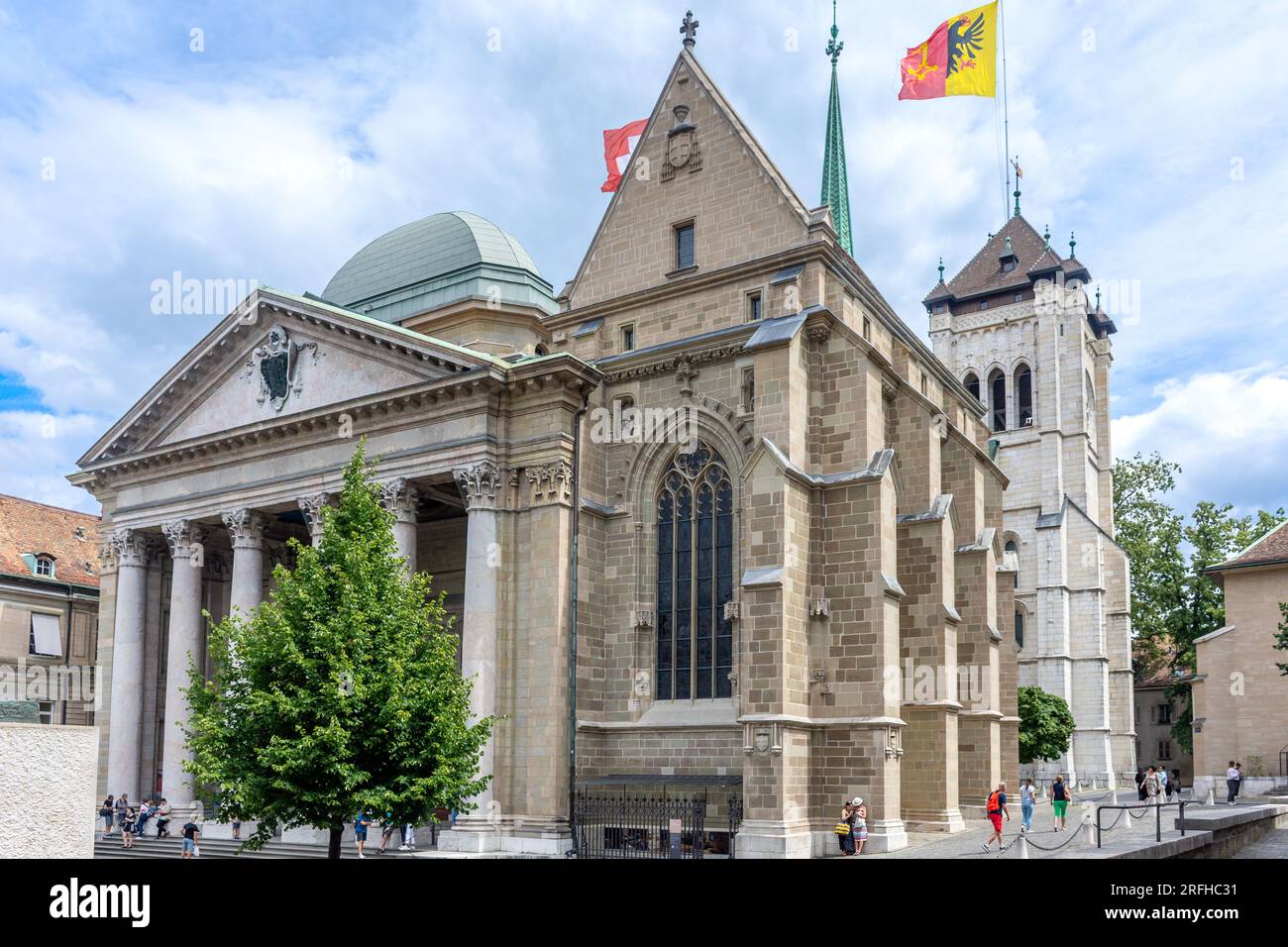 Cattedrale di St Pierre (Cathédrale Saint-Pierre Genève), CR de Saint-Pierre, Vieille-Ville, Ginevra (Genève) Cantone di Ginevra, Svizzera Foto Stock