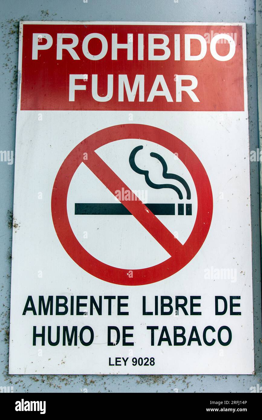 Non fumare in Costa Rica Foto Stock