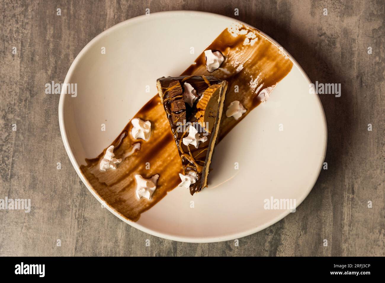 Cheesecake al burro di arachidi al cioccolato Foto Stock