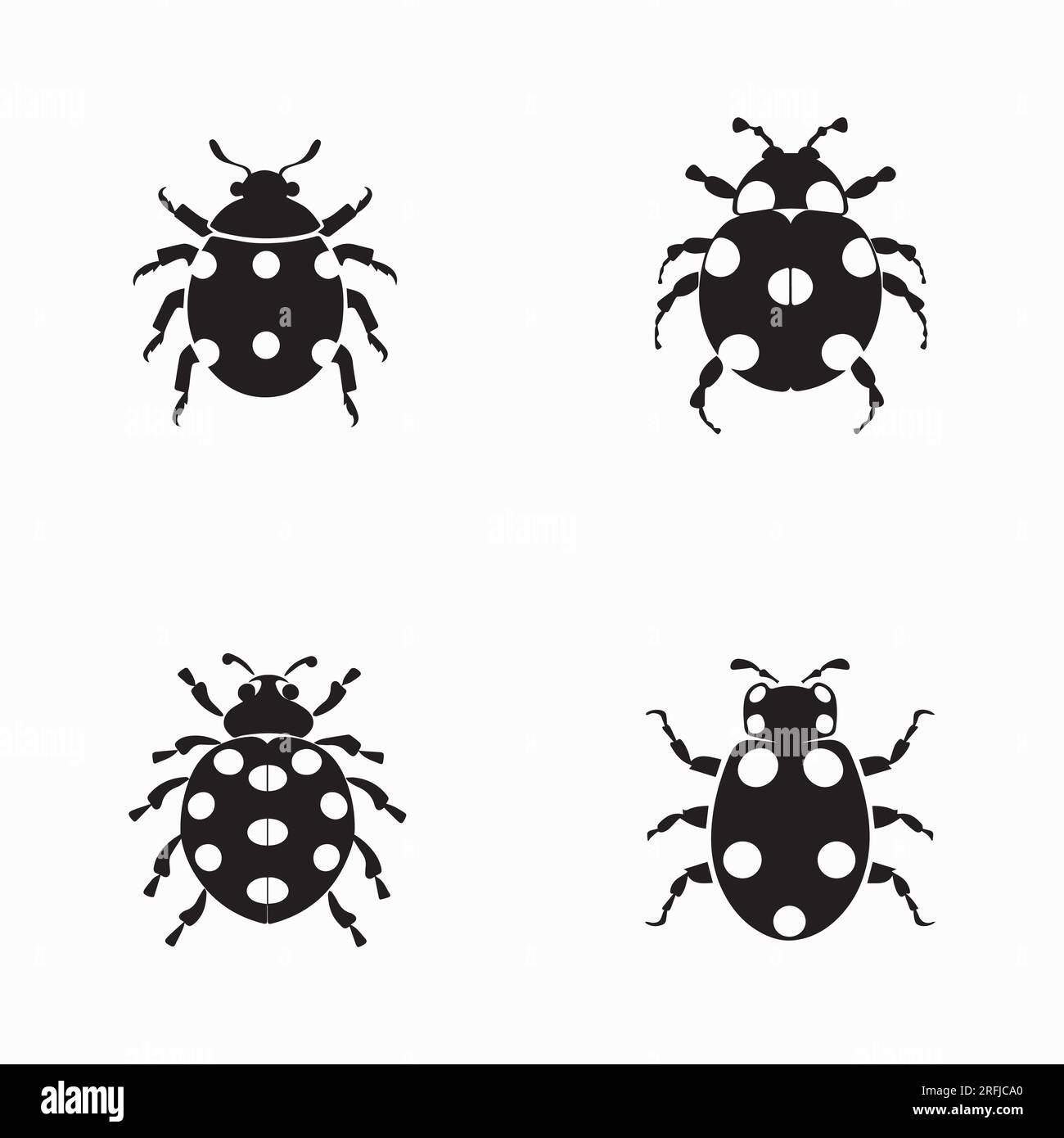 Una serie di illustrazioni vettoriali di silhouette Insect Illustrazione Vettoriale