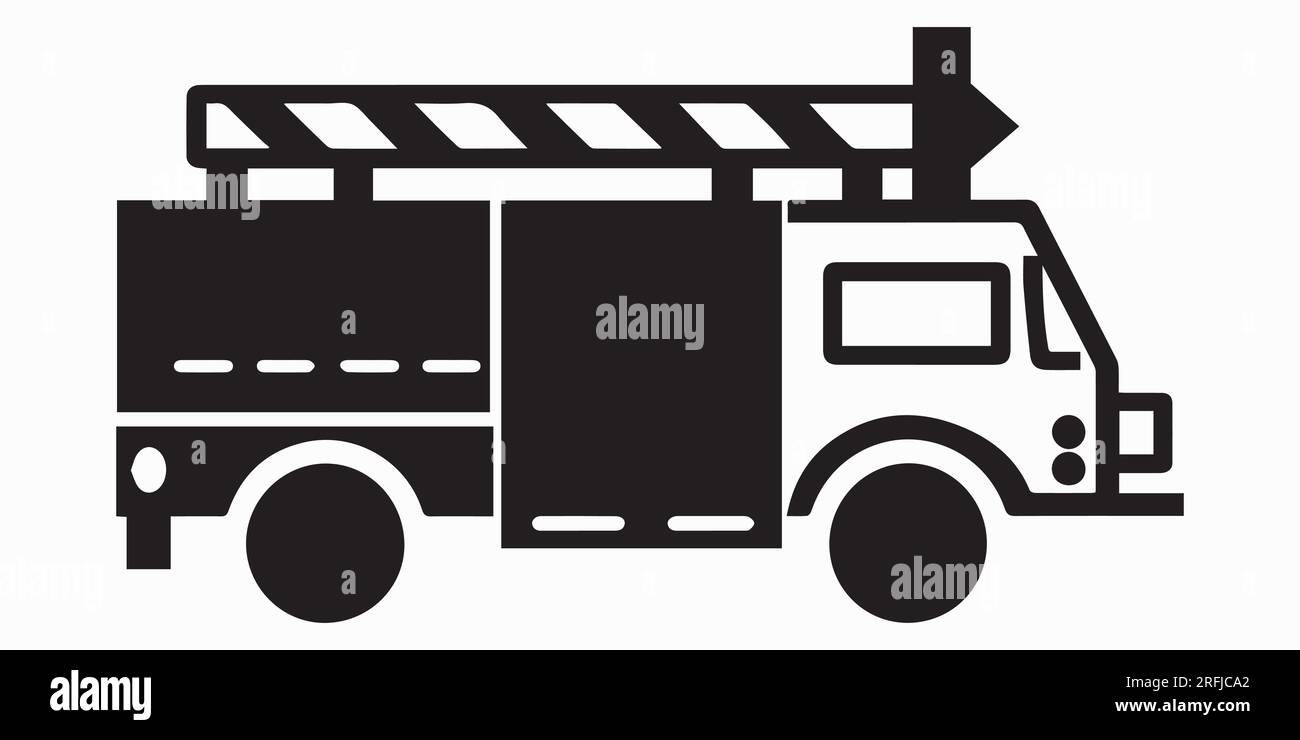 Illustrazione del vettore di silhouette Fire Car Illustrazione Vettoriale