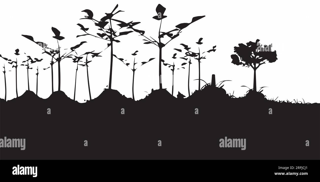 Figura vettoriale con silhouette Foresta Nera Illustrazione Vettoriale