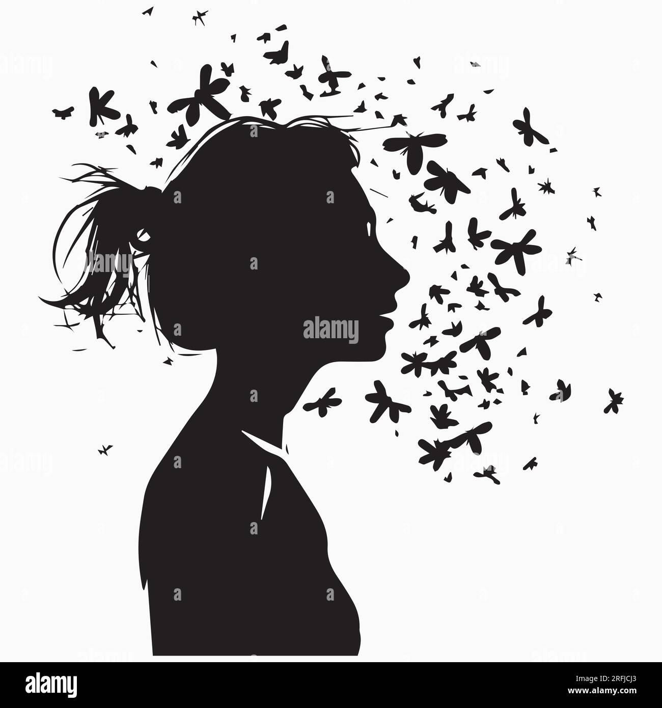 Silhouette donna illustrazione vettoriale Illustrazione Vettoriale