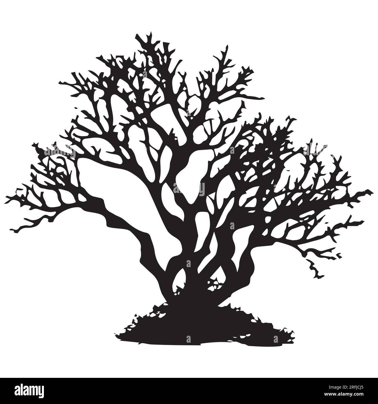 Illustrazione del vettore di ramificazioni dell'albero della silhouette Illustrazione Vettoriale