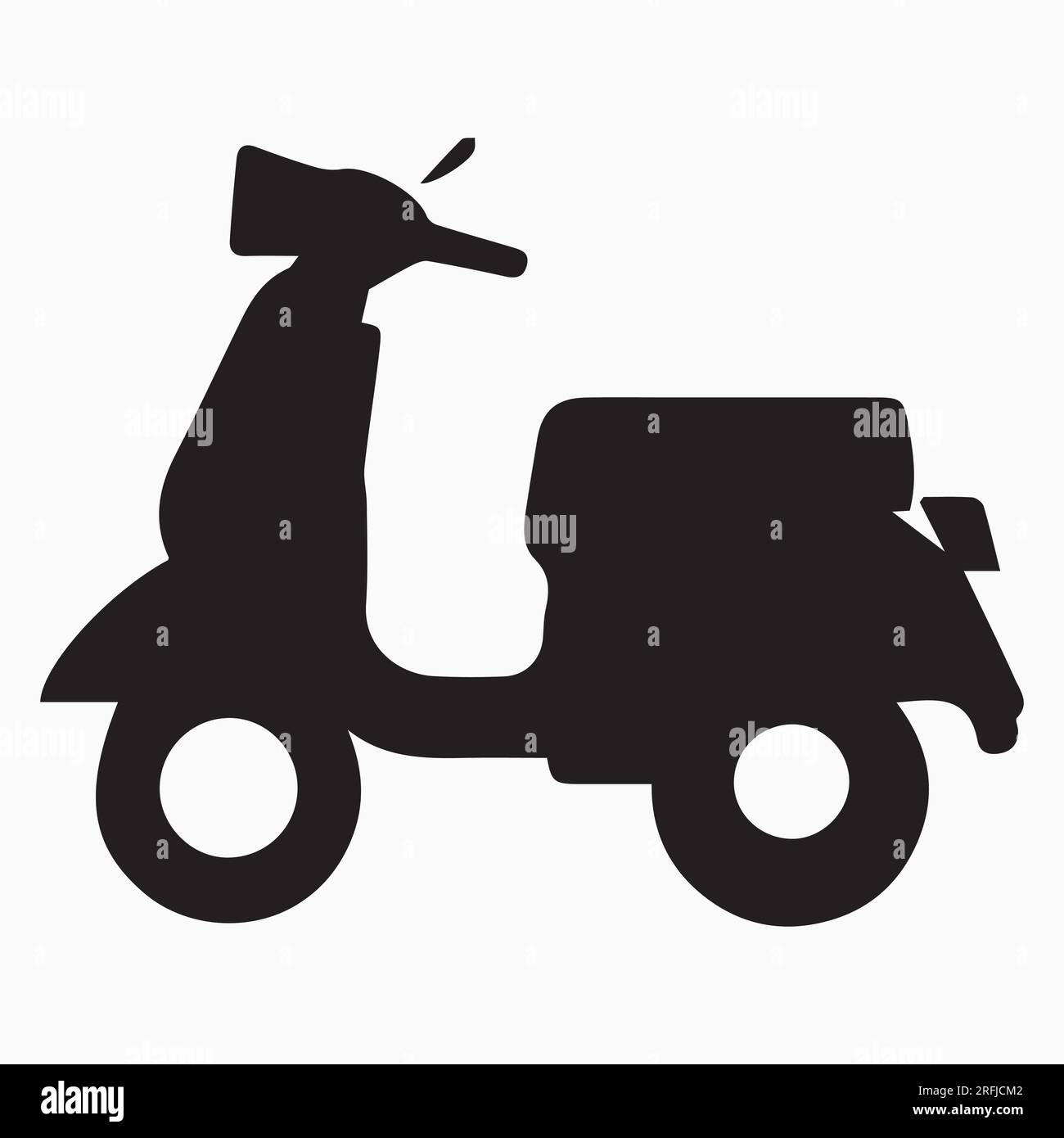 Illustrazione vettoriale nera di silhouette Scooter Illustrazione Vettoriale