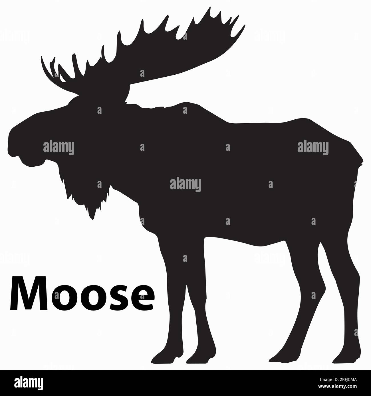 Illustrazione vettoriale della silhouette Moose Illustrazione Vettoriale