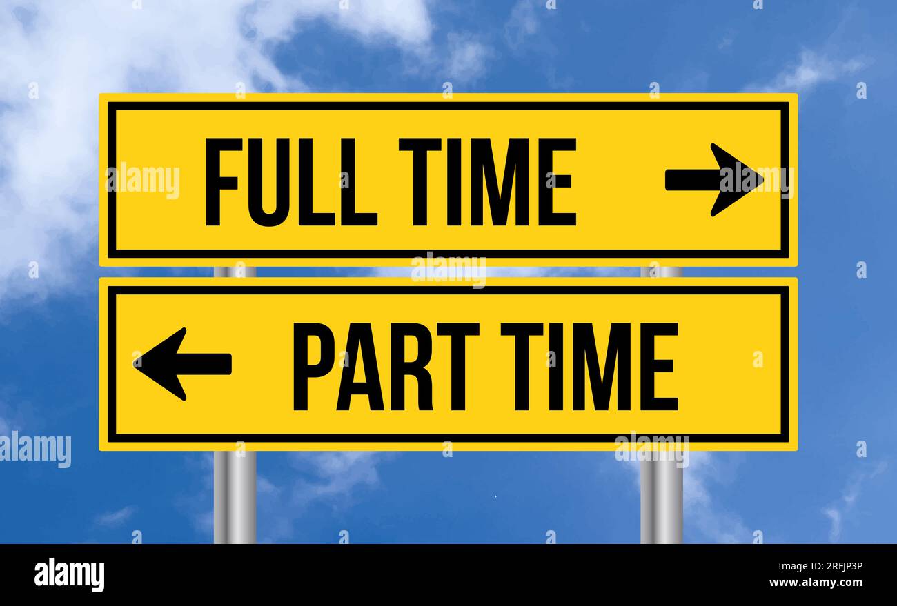 Segnaletica stradale a tempo pieno o parziale su sfondo cielo Foto Stock