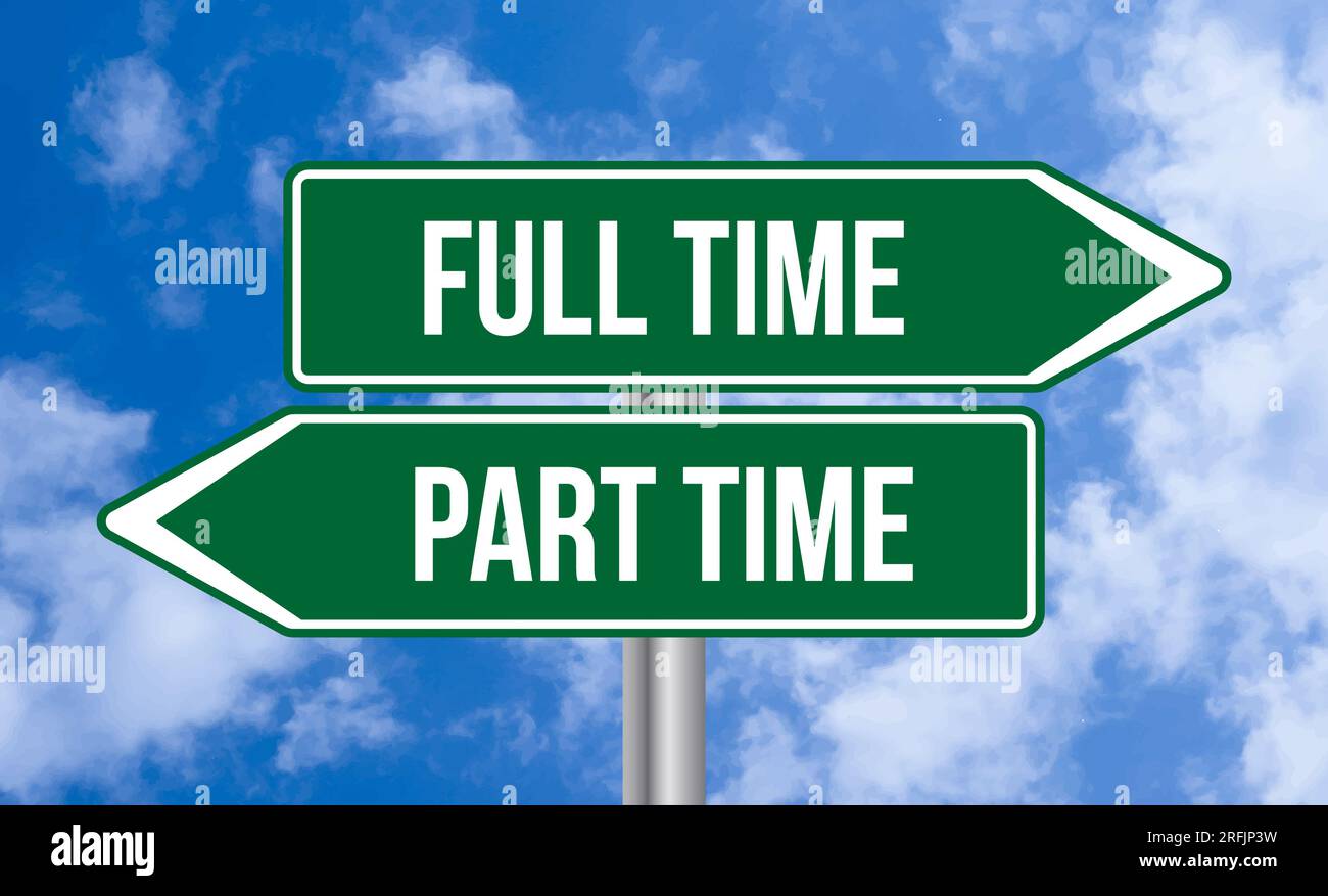 Segnaletica stradale a tempo pieno o parziale su sfondo cielo Foto Stock