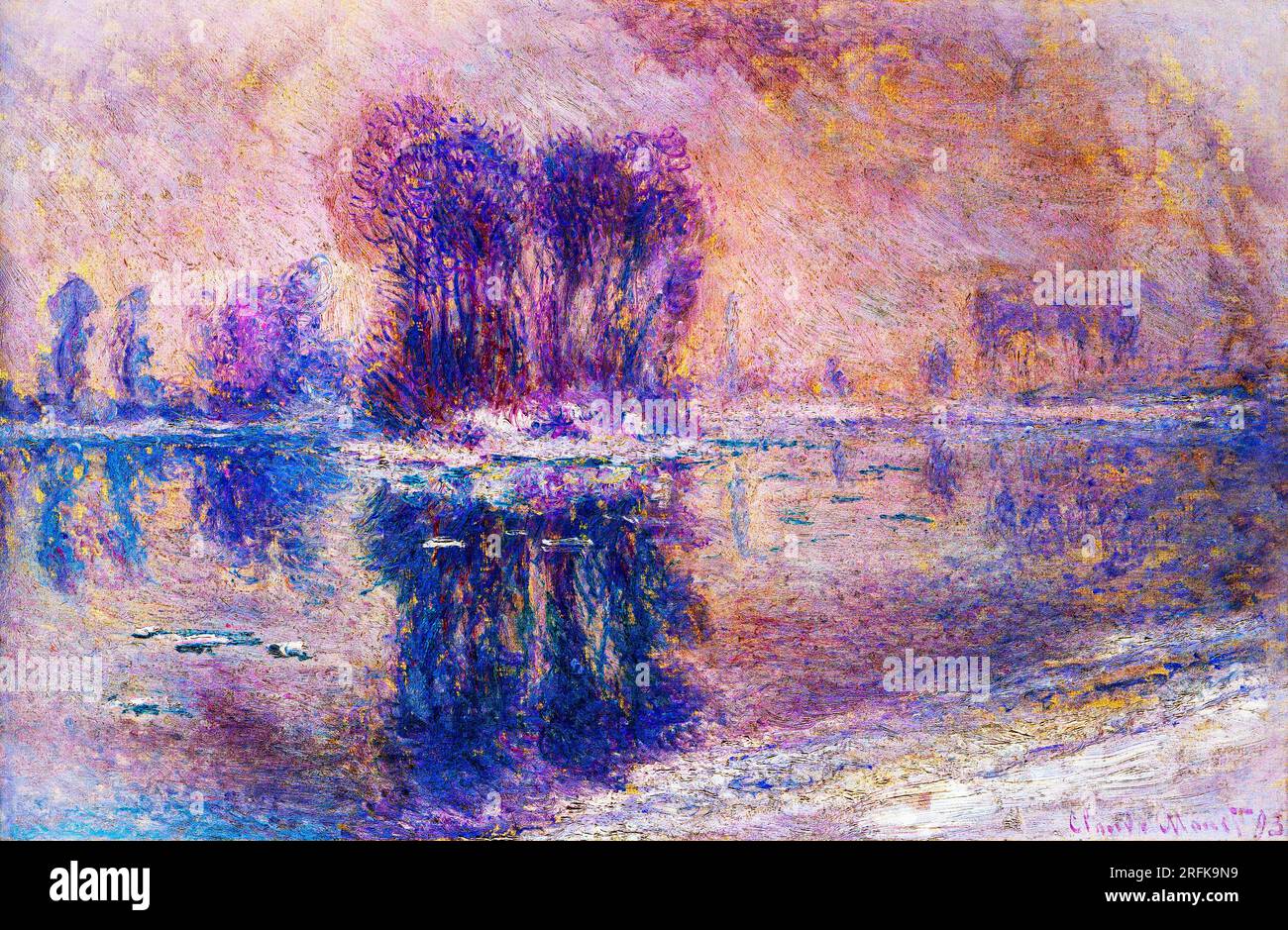 Banchine di ghiaccio di Claude Monet, famoso dipinto ad alta risoluzione. Originale dal Museo della biodiversità. Foto Stock