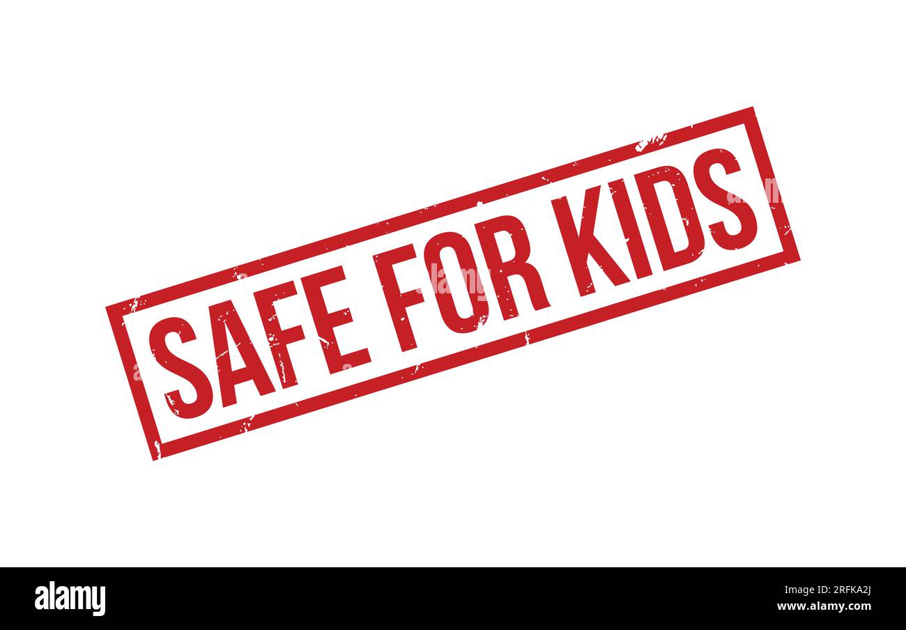 Vector con sigillo in gomma rosso Safe for Kids Illustrazione Vettoriale