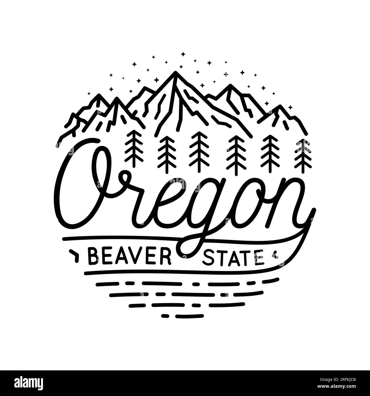 Modello di disegno vettoriale Oregon. Vettore e illustrazione. Illustrazione Vettoriale