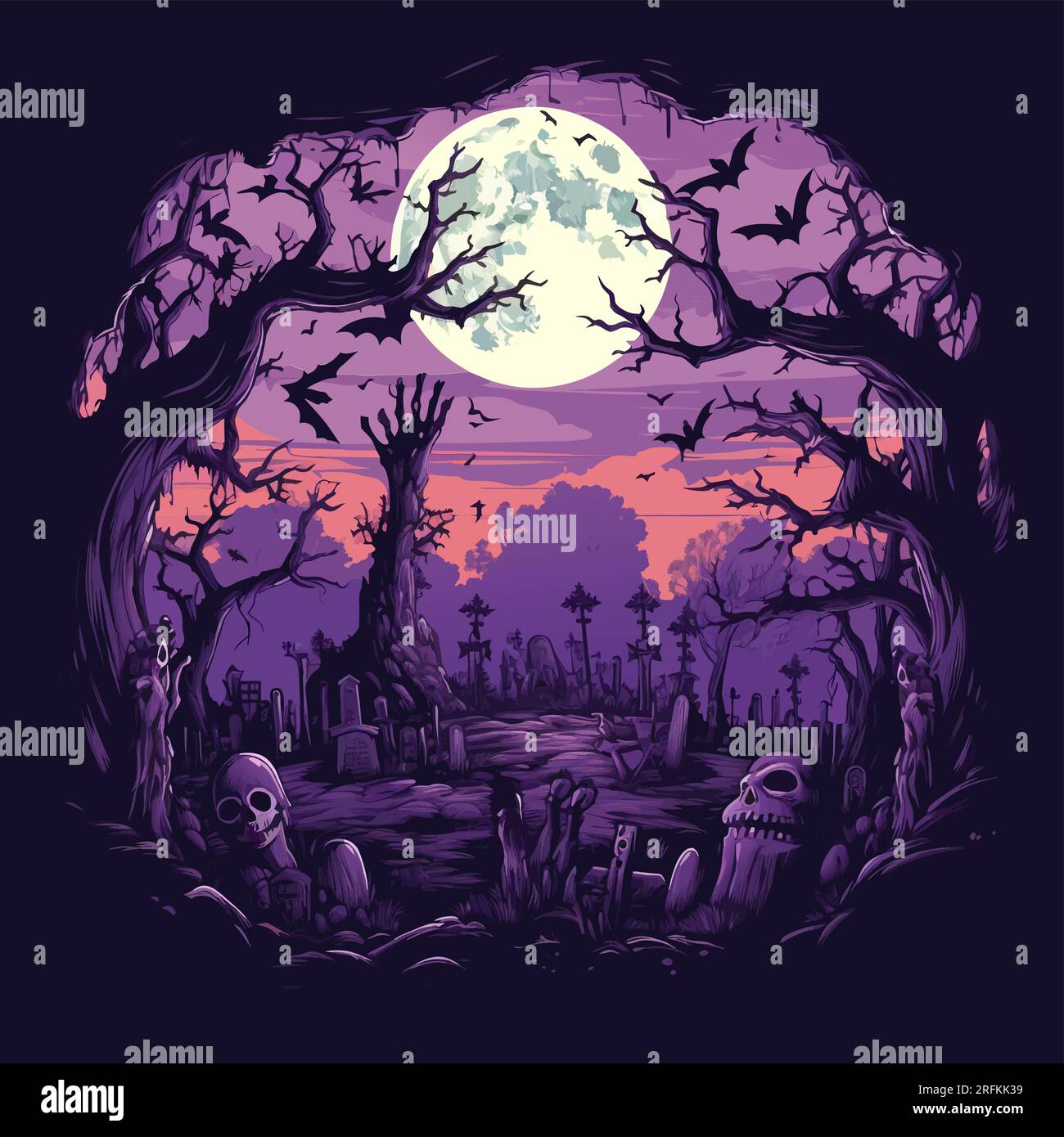 Silhouette mani zombie. Gli agnelli storti di zombie spaventosi fuoriescono dal set di illustrazioni vettoriali del terreno del cimitero. Mani e scheletri zombie di Halloween Illustrazione Vettoriale