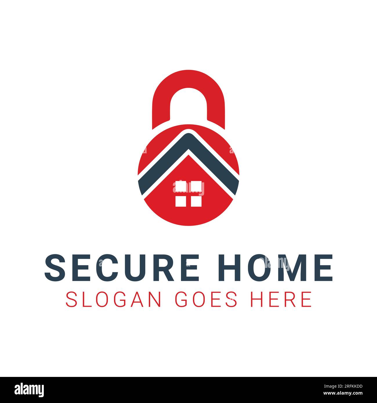 Home Security Lock Logo Design House Cyber Security Lock Illustrazione Vettoriale