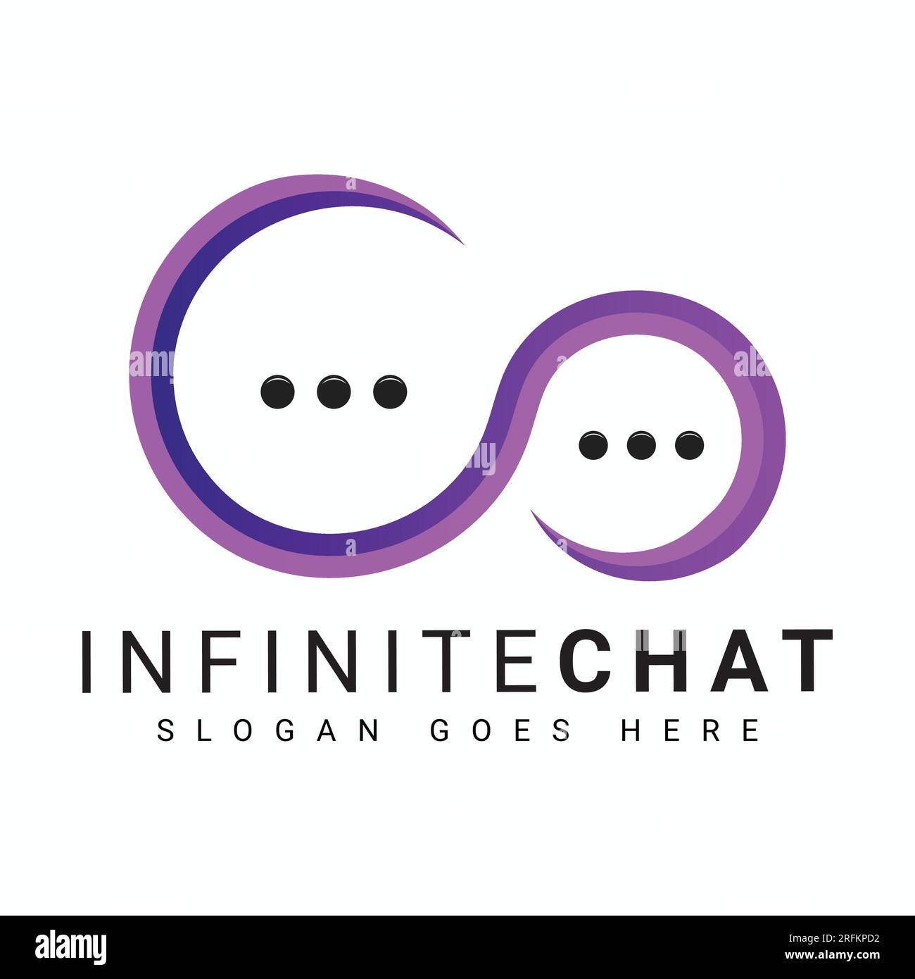 Logotipo di conversazione conversazione conversazione con il logo Modern Infinite Chat Illustrazione Vettoriale