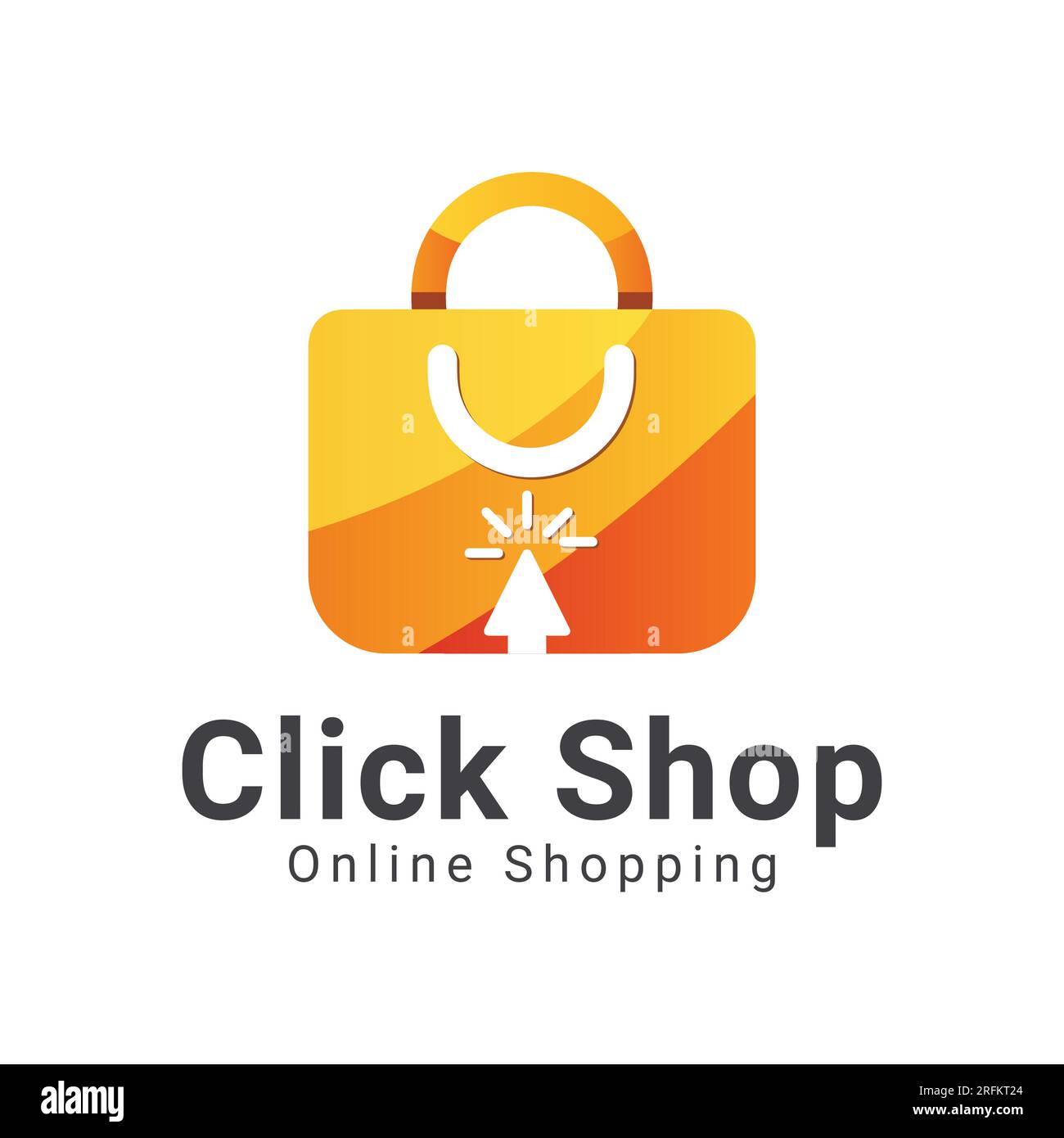 Fare clic su Shop Logo Design Online Shop logotipo Illustrazione Vettoriale