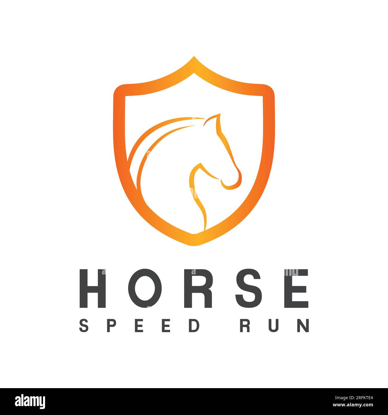 Logo Horse Shield Design logo Power House logotipo Security Horse Shield Protection Illustrazione Vettoriale