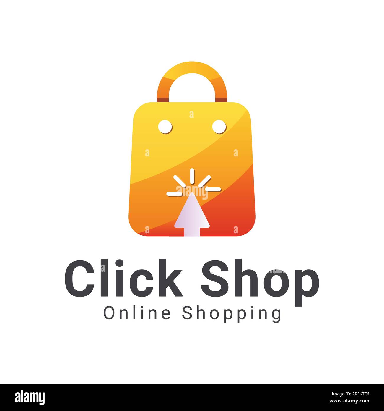 Fare clic su Shop Logo Design Online Shop logotipo Illustrazione Vettoriale