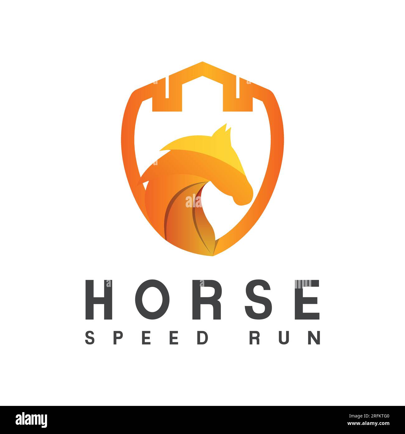Logo Horse Shield Design logo Power House logotipo Security Horse Shield Protection Illustrazione Vettoriale