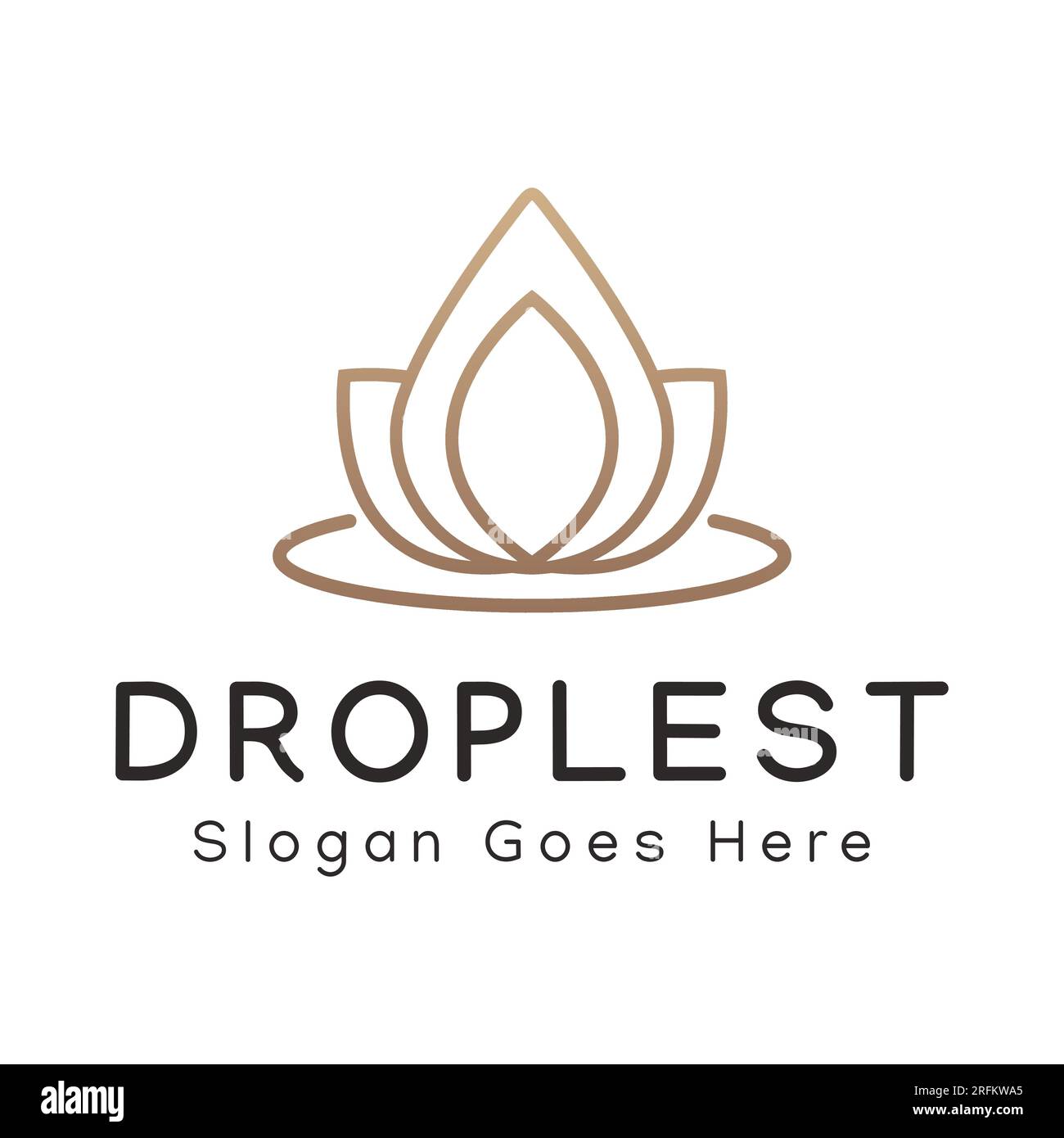 Water Drop and Leaf Logo Design Message Center Spa Logo Wellness Illustrazione Vettoriale