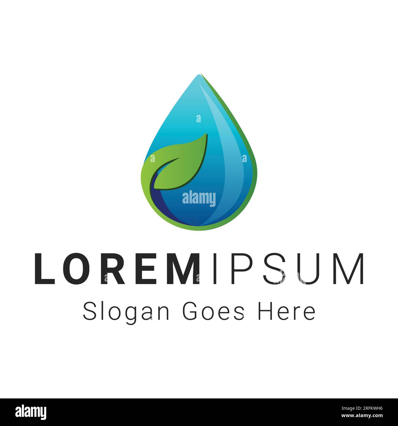 Water Drop and Leaf Logo Design Message Center Spa Logo Wellness Illustrazione Vettoriale