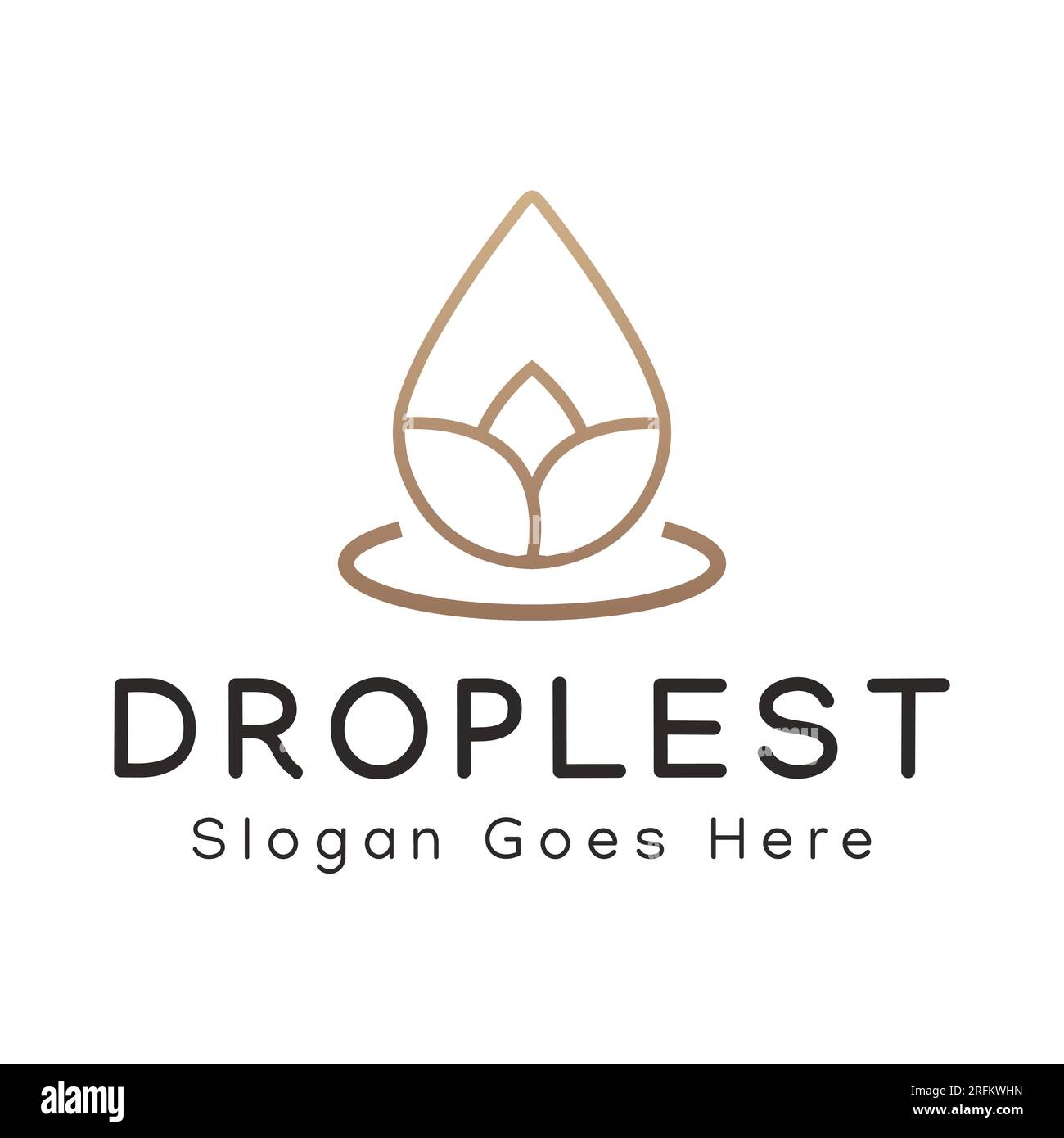 Water Drop and Leaf Logo Design Message Center Spa Logo Wellness Illustrazione Vettoriale