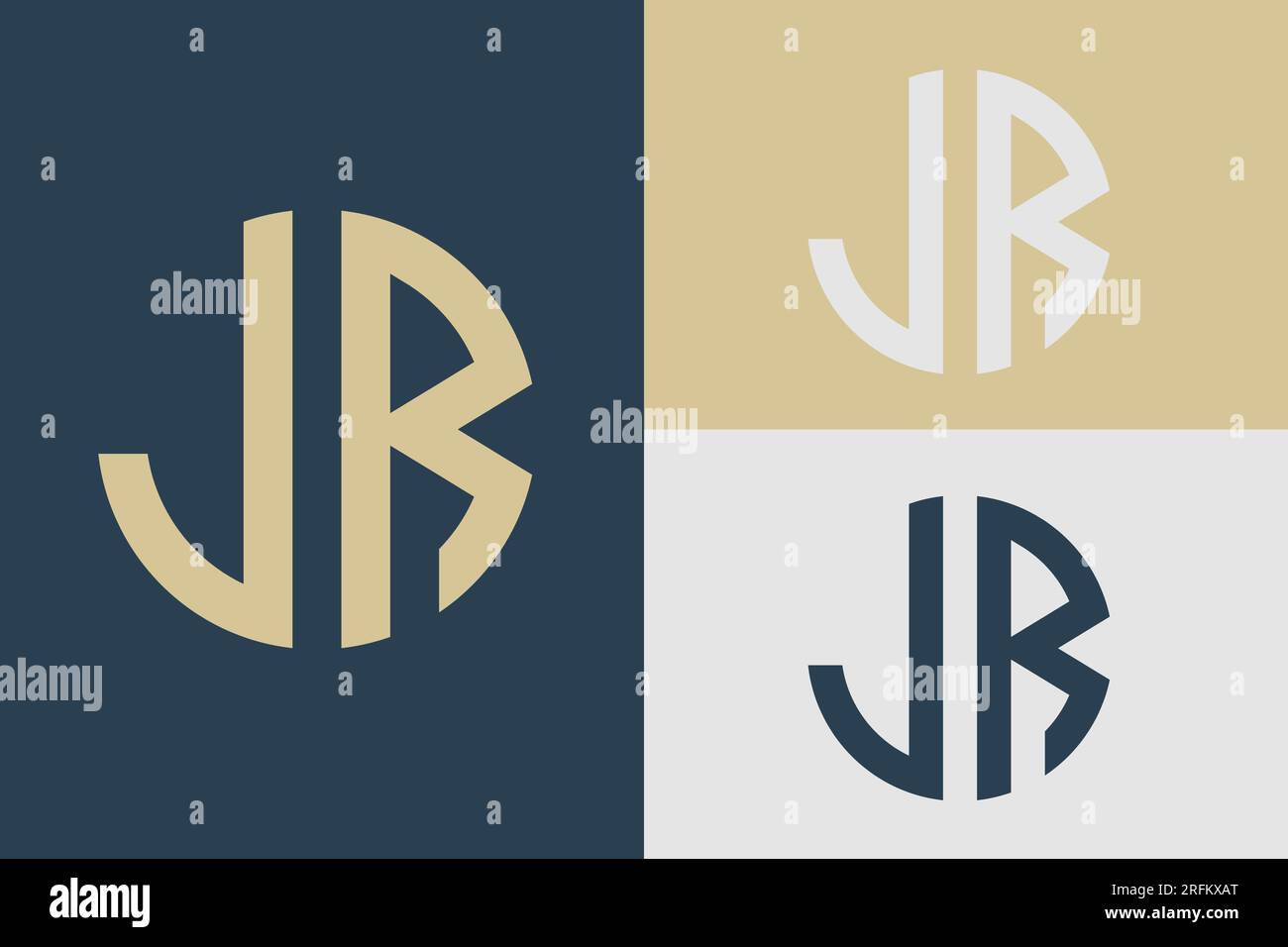 Design con logo lettera di testo monogramma LR o RL iniziale di lusso Illustrazione Vettoriale