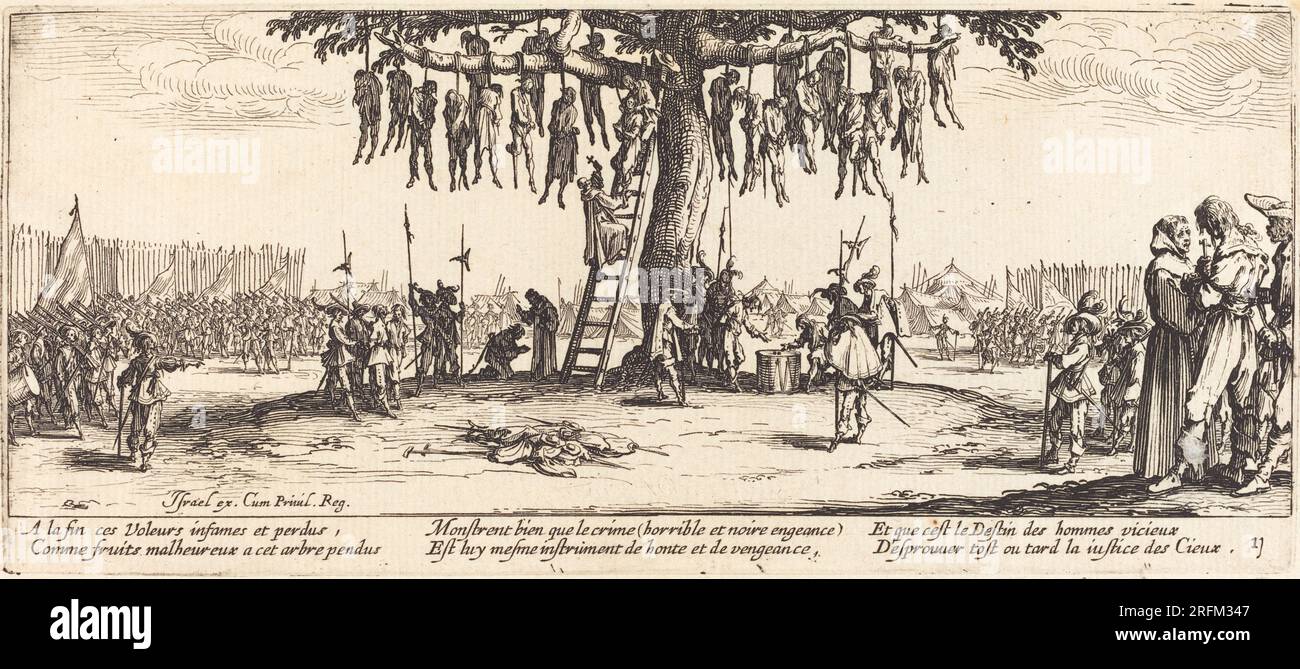 Jacques Callot, The Hanging, c. 1633, Etching, Rosenwald Collection, 1943,3,2224' Foto Stock