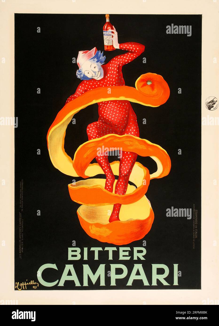 Bitter Campari - poster pubblicitario d'epoca sull'alcol di Leonetto Cappiello 1921 Foto Stock