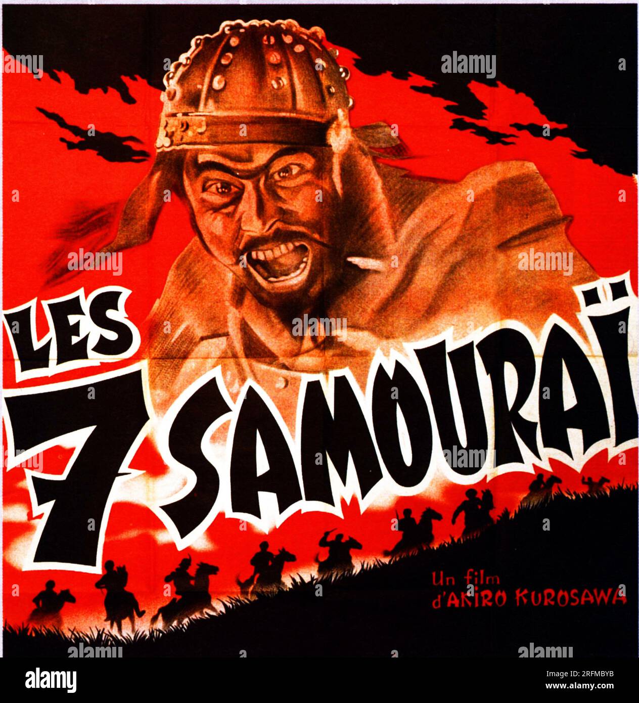 Les 7 Samourais' (Seven Samurai) è un film giapponese diretto da Akira Kurosawa, uscito nel 1954. La storia si svolge nel Giappone medievale. Foto Stock