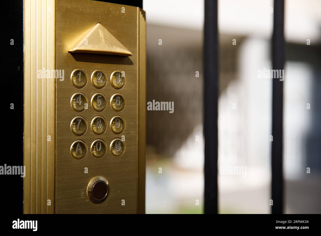 Francia, regione Ile-de-France, 16° arrondissement di Parigi, Rue Octave Feuillet, code lock Foto Stock