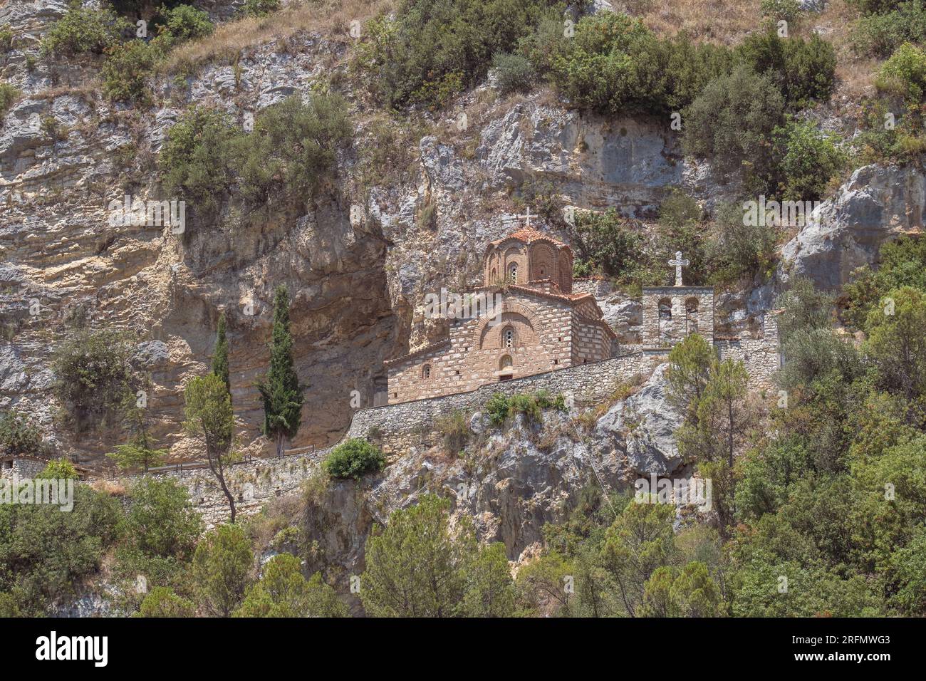 Storica chiesa ortodossa al Castello di Berat, Berat, Albania Foto Stock