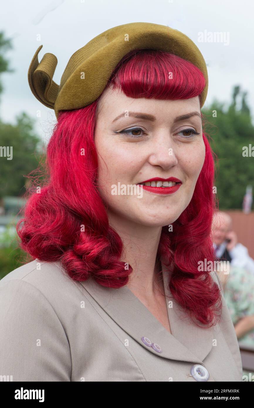 Reenactor al fine settimana degli anni '1940 sulla Great Central Railway Foto Stock