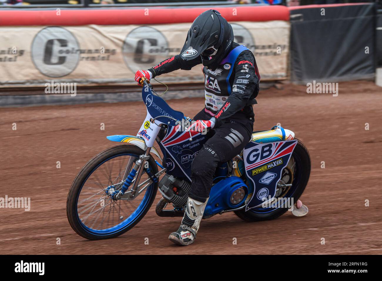 Jane Daniels, campionessa mondiale di Enduro in pista durante la FIM Women's Speedway Academy presso il National Speedway Stadium di Manchester venerdì 4 agosto 2023. (Foto: Ian Charles | mi News) crediti: MI News & Sport /Alamy Live News Foto Stock