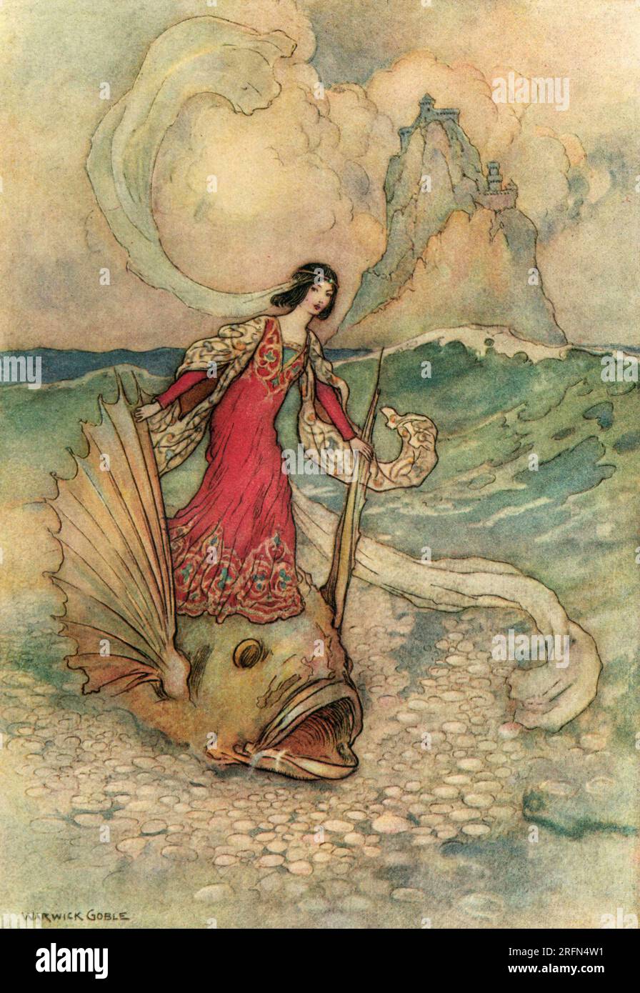 Un'illustrazione per il Pentamerone di Giambattista Basile di E. F. Strange, 1911. Il Pentamerone, sottotitolato lo cunto de li cunti, è una raccolta di fiabe napoletane del XVII secolo del poeta e cortigiano italiano Giambattista Basile (1583-1632). Foto Stock