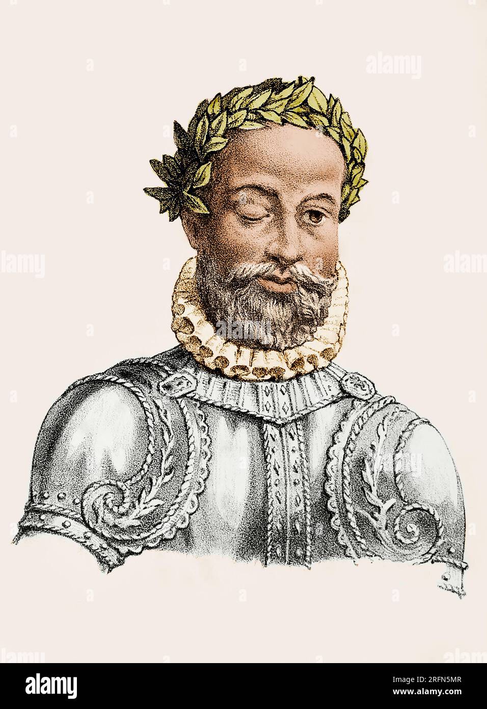 Luis de Camoes (c. 1524 o 1525 - 10 giugno 1580) è considerato il più grande poeta del Portogallo, meglio ricordato per la sua opera epica i Lusiadi. Il giorno della sua morte, il 10 giugno, è la giornata nazionale del Portogallo. Incisione anonima, 1854. Foto Stock