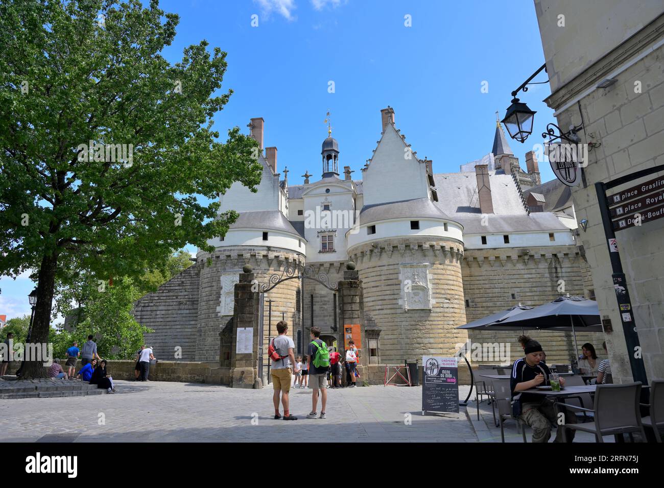 Panoramica di Nantes, la sesta città più grande della Francia, FR Foto Stock