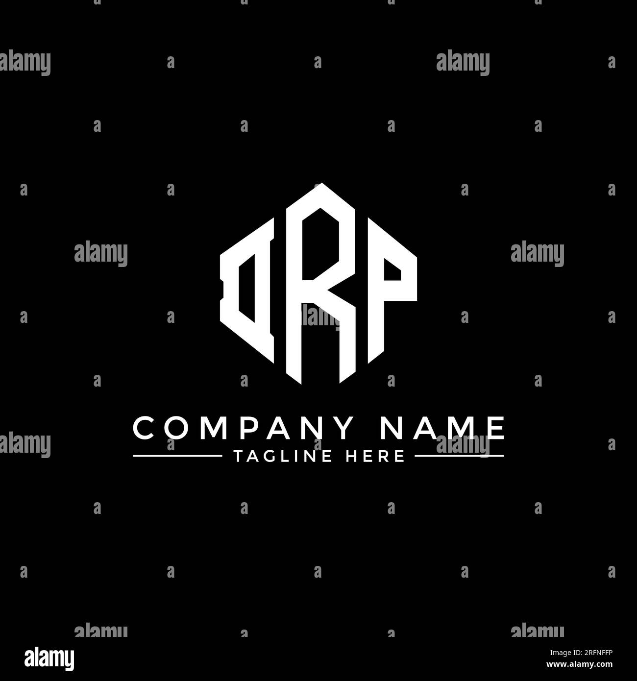 Logo DRP Letter con forma poligonale. Design del logo DRP a forma di ...