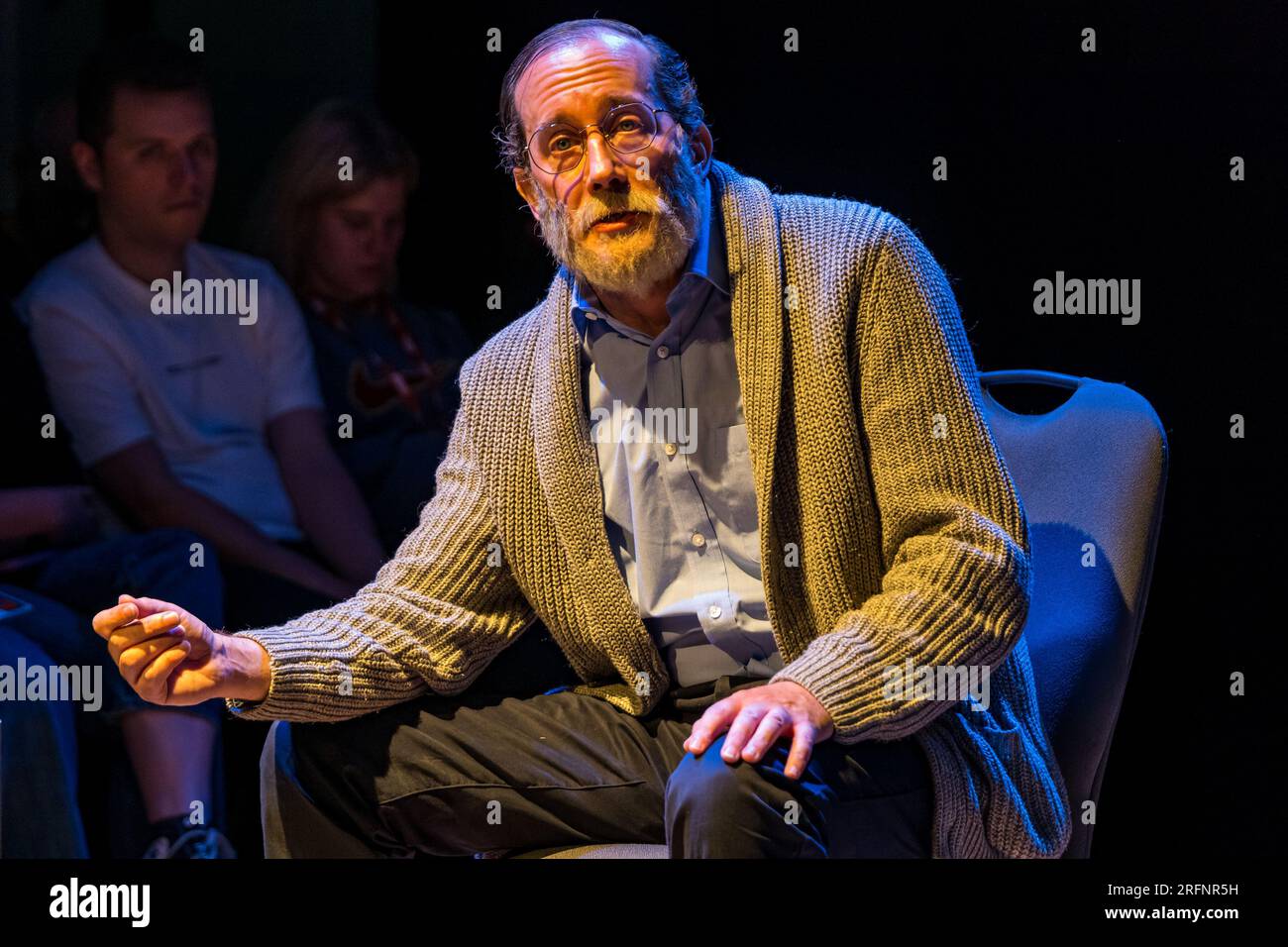 Edimburgo, Scozia, Regno Unito, 4 agosto 2023. Lancio di Edinburgh Festival Fringe the Space. Nella foto: The Quality of Mercy, un dramma sul dottor Harold Shipman scritto e interpretato dal nipote di una delle sue vittime. Crediti: Sally Anderson/Alamy Live News Foto Stock